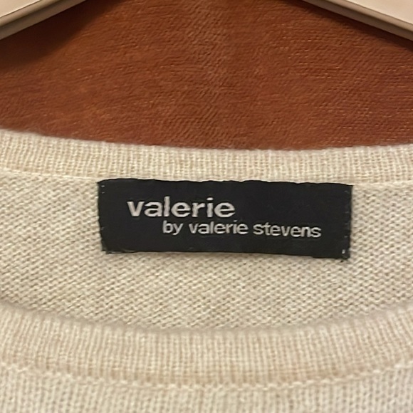 100% Cashmere Sweater Valerie Steven’s Cream Color - Picture 4 of 7